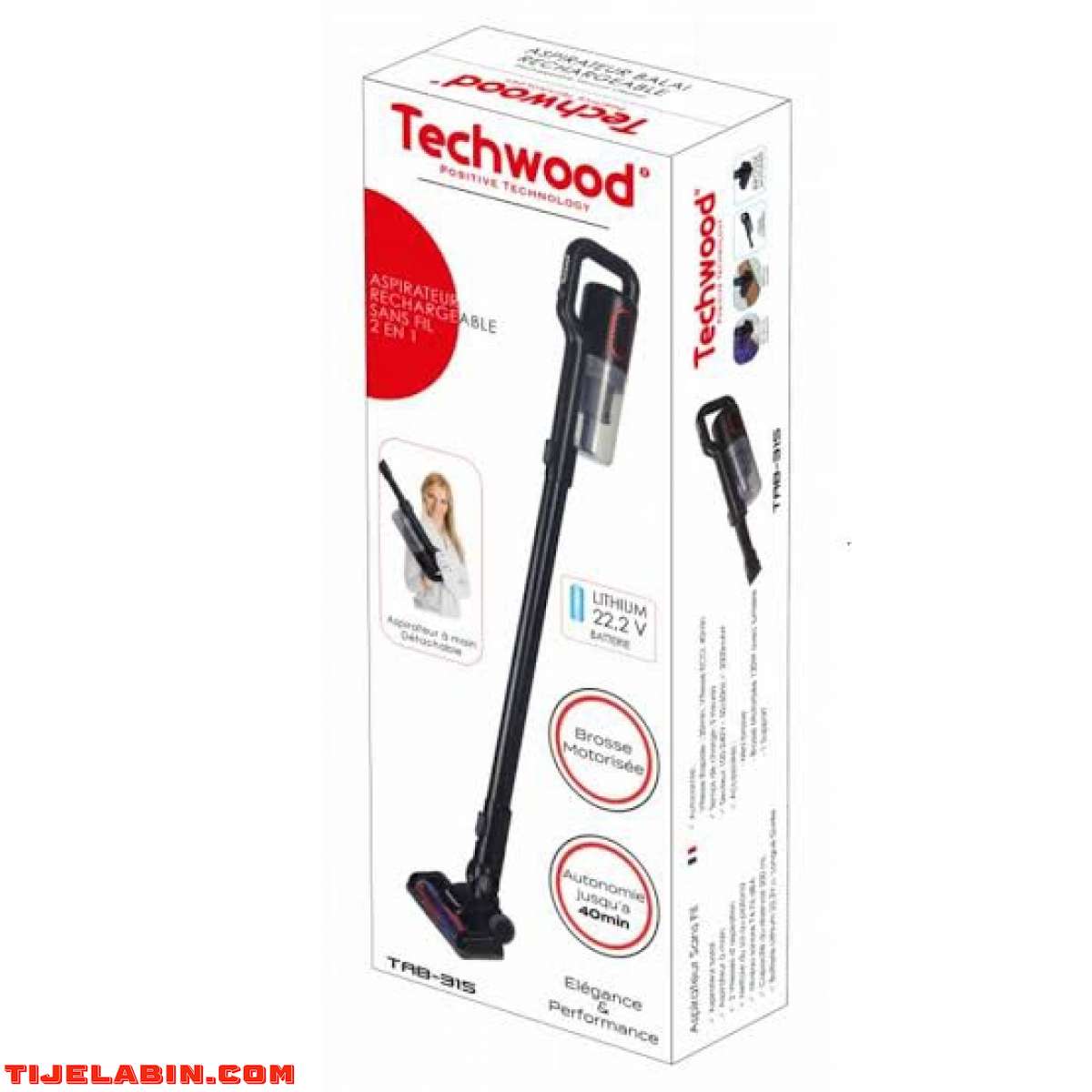 Aspirateur Balai 2en1 500mL 120W Techwood TAB-315Aspirateur
