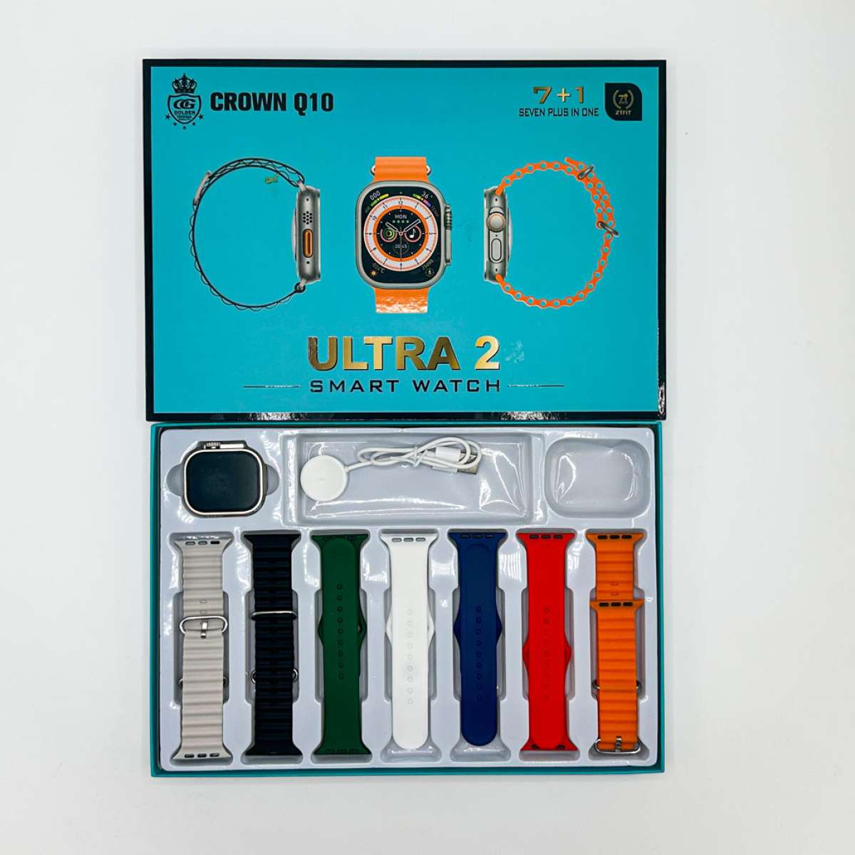 Crown Q10 Smart Watch Ultra 2 avec 7 BraceletsDcouvrez une m