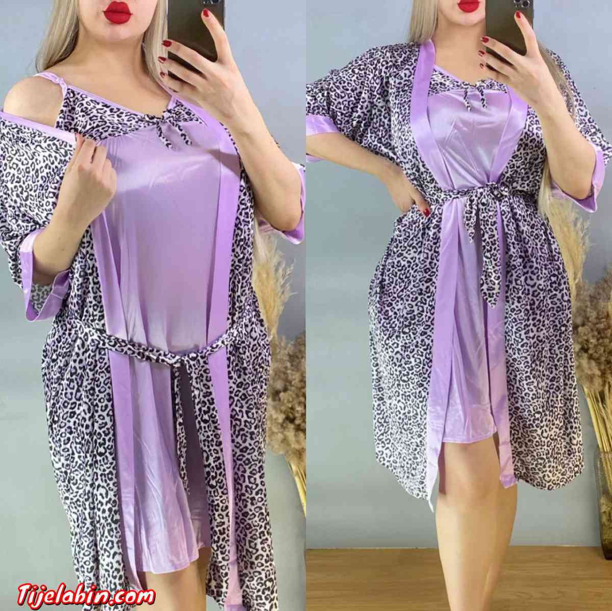 روب  قطعتين خامة ستن اصلي ممتازة