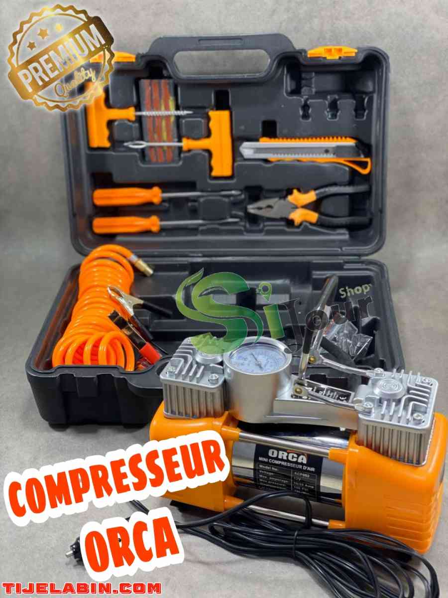 Compresseur gonfleur ORCA double piston + valise + accessoi