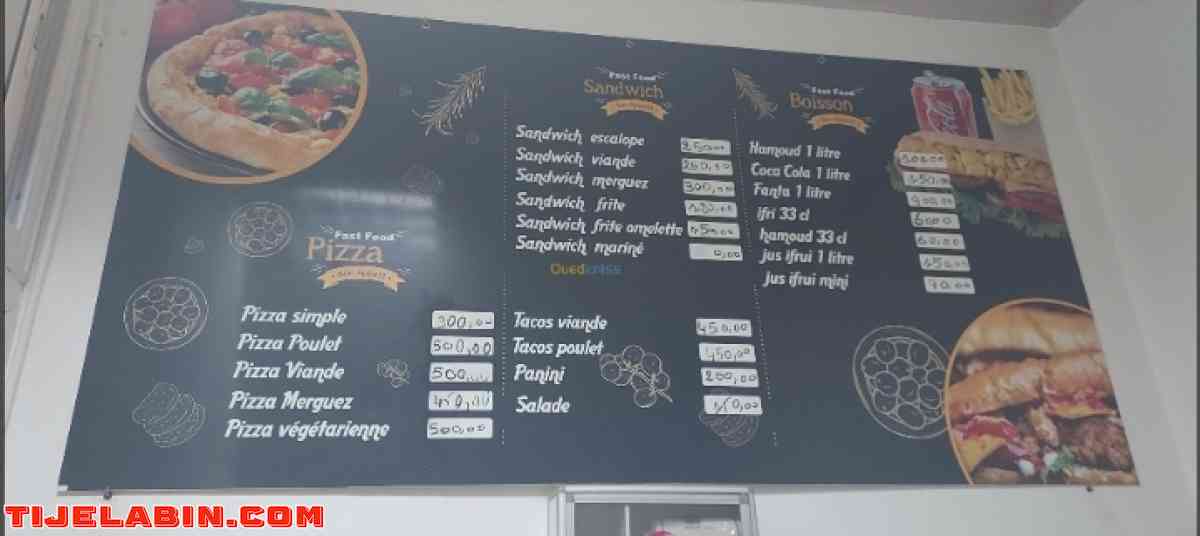 menu de fastfood - Alger Centre, Alger