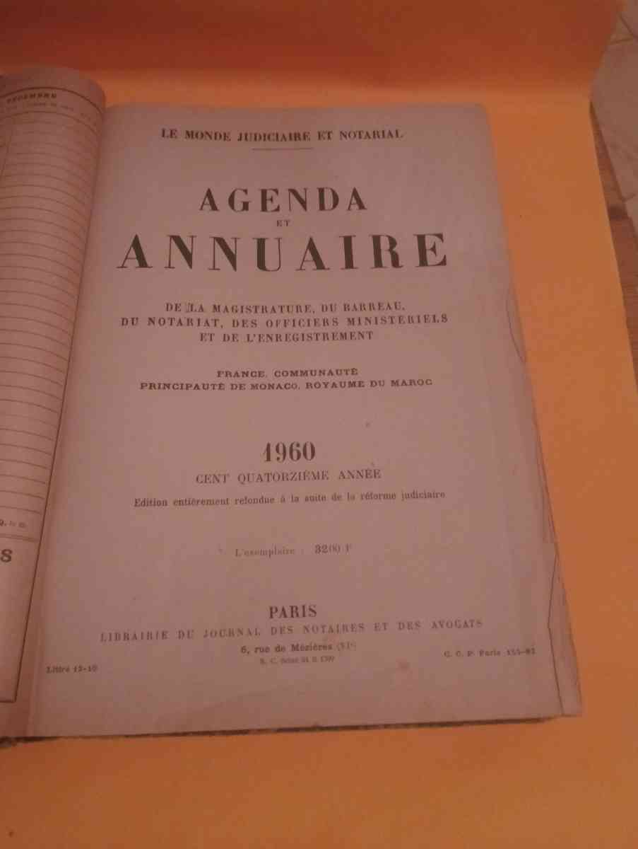 ancien agenda et annuaire - Alger Centre, Alger - Tijelabin