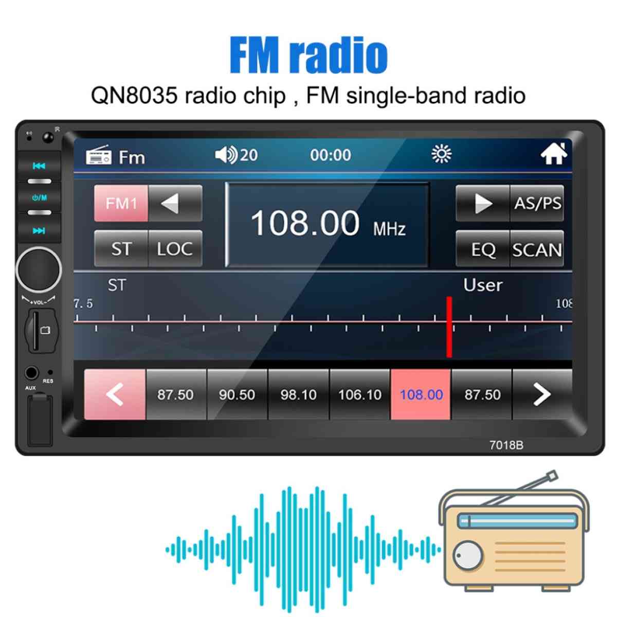 راديو سيارة DVD Mp5 شاشة 7 بوصة تعمل باللمس بلوتوث USB AUX ب - Bordj El Kiffan, Alger - Tijelabin