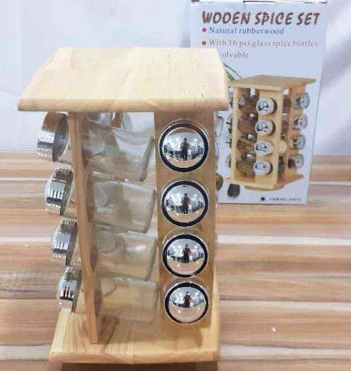 حاملة بهاراتWOOEN SPICE SETمصنوعة من الخشب الطبيعي الجيد - Ain Turk, Oran - Tijelabin