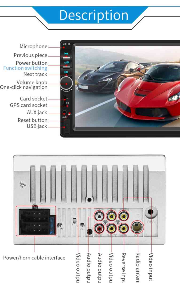 راديو سيارة DVD Mp5 شاشة 7 بوصة تعمل باللمس بلوتوث USB AUX ب - Bordj El Kiffan, Alger - Tijelabin