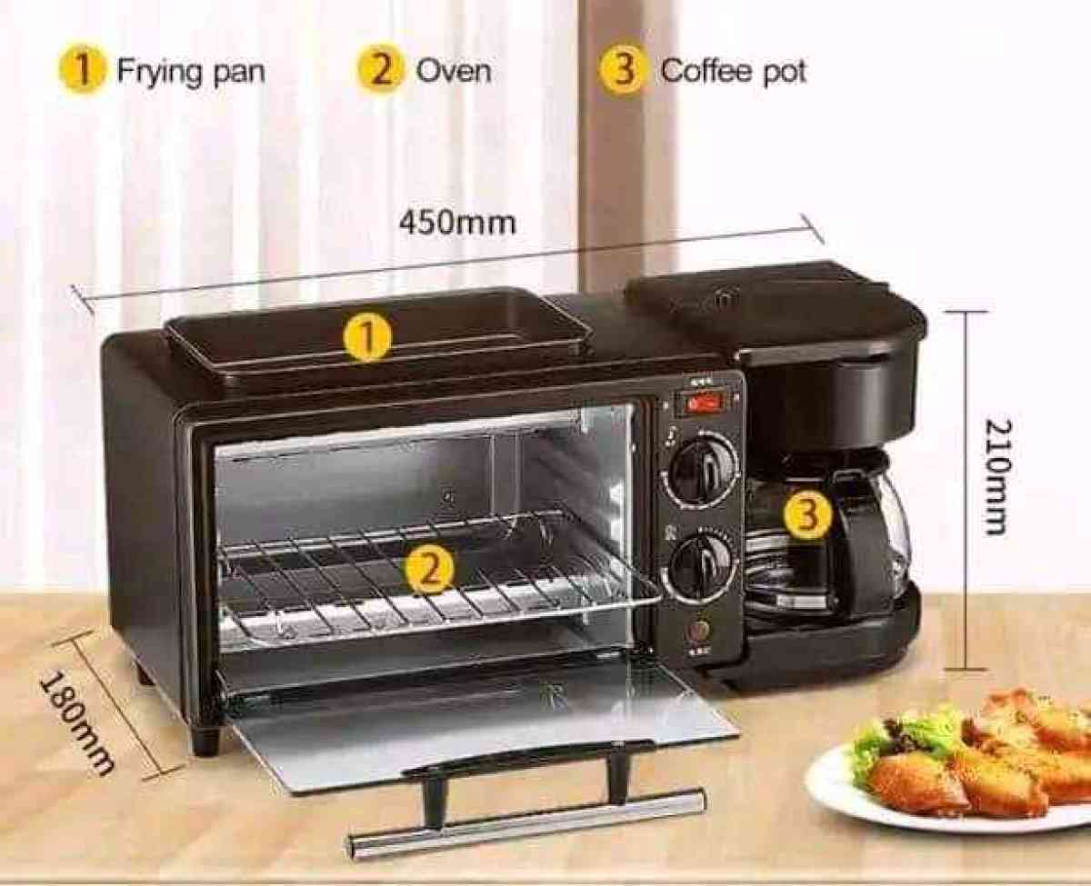 Multismart فرن كهربائي وماكينة صنع القهوة و مقلات بغطاء زجاج - Ain Turk, Oran - Tijelabin