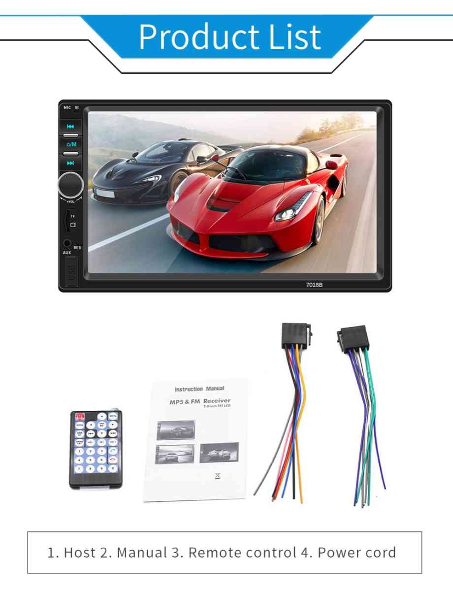 راديو سيارة DVD Mp5 شاشة 7 بوصة تعمل باللمس بلوتوث USB AUX ب - Bordj El Kiffan, Alger - Tijelabin