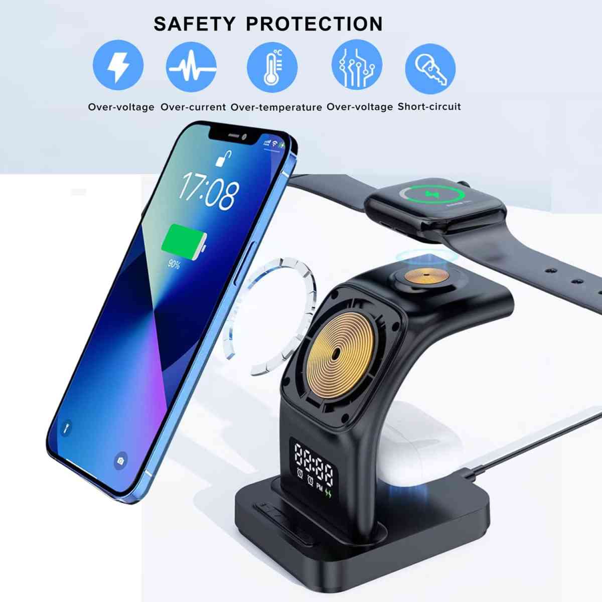 محطة شحن لاسلكية 5 في 1 مع منبه مغناطيسي متوافقة مع MagSafe - Bordj El Kiffan, Alger - Tijelabin