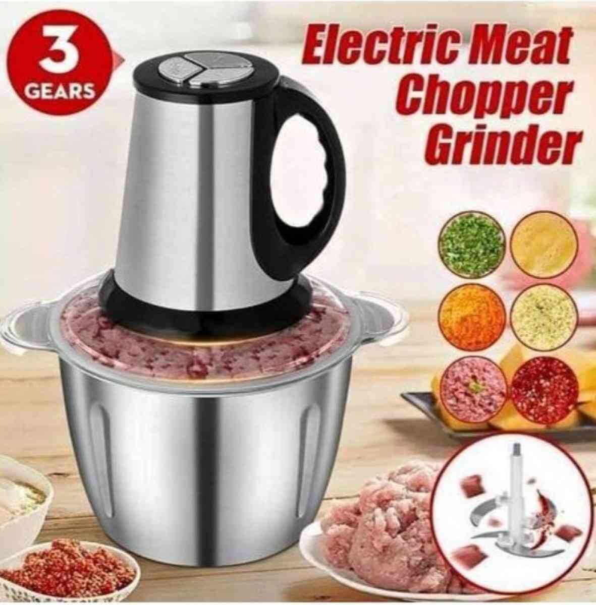 hachoir inox 2 litre 3 vitesse 4 lames