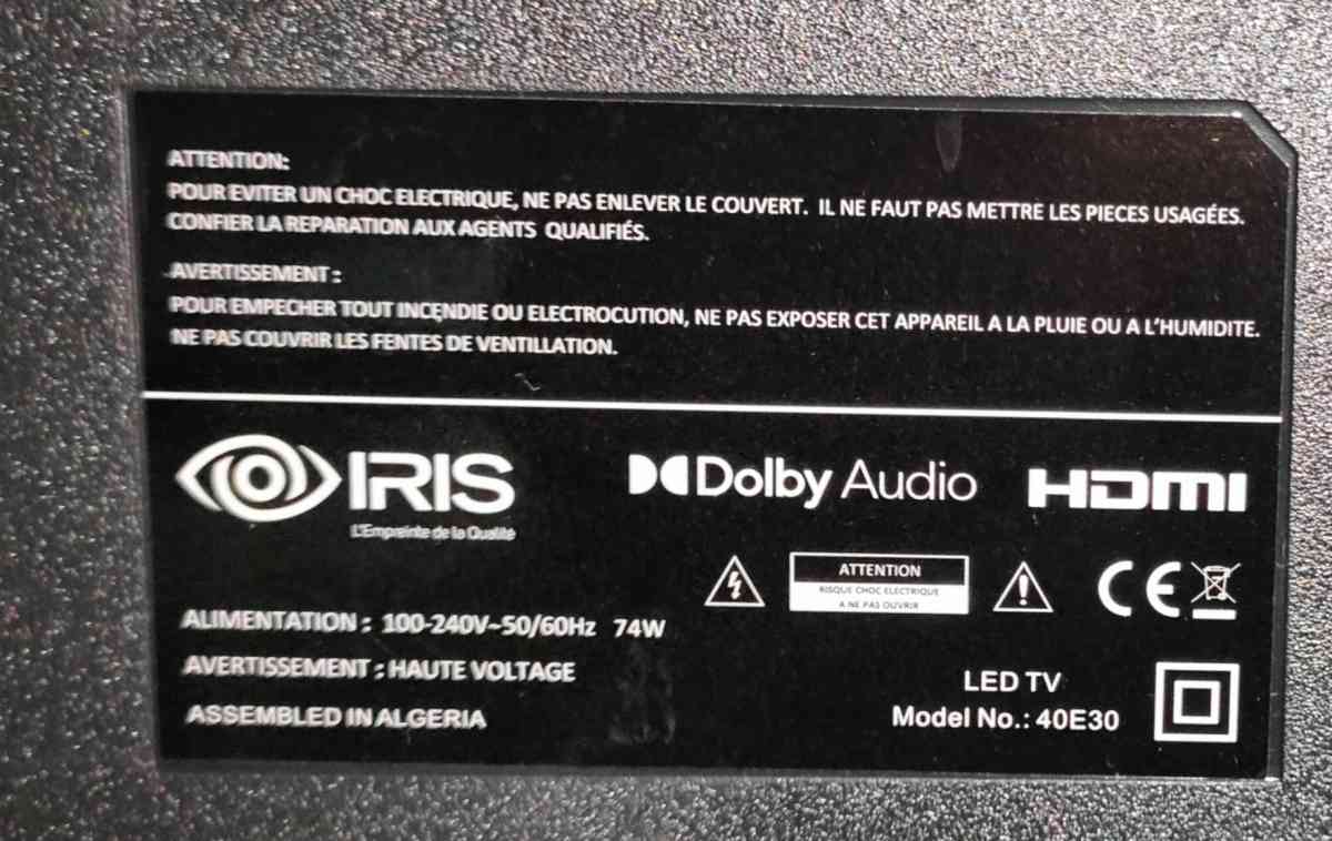 tlvision iris 40 pouce simple neuf jamais utilis - Alger Centre, Alger - Tijelabin
