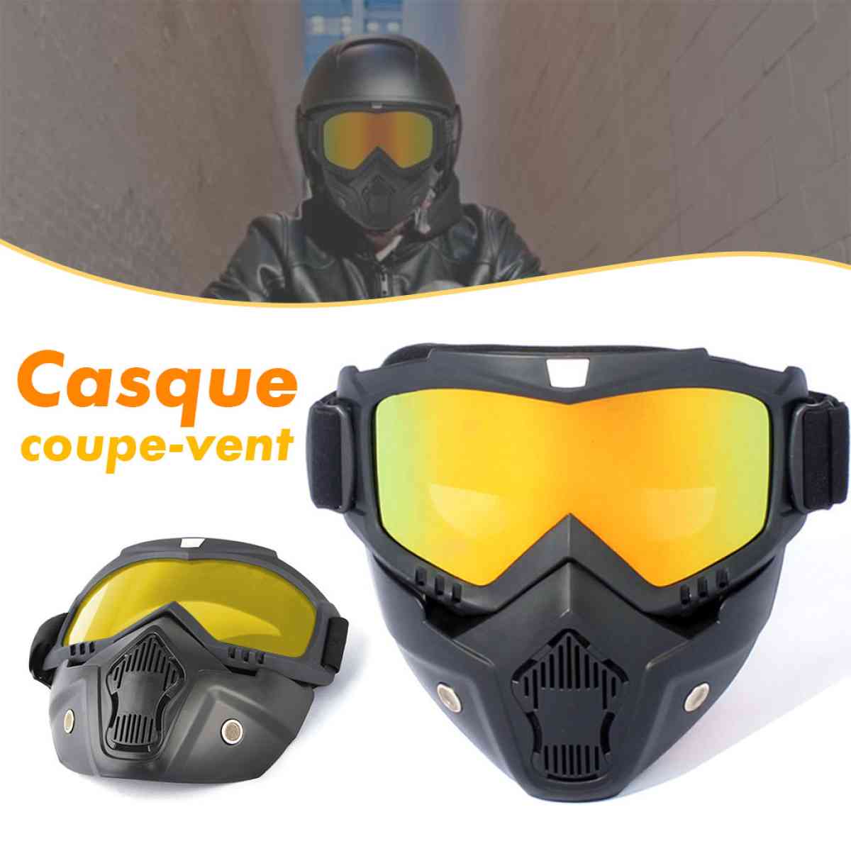 Casque Moto avec Lunettes Amovibles Color AntiBoue - Alger Centre, Alger