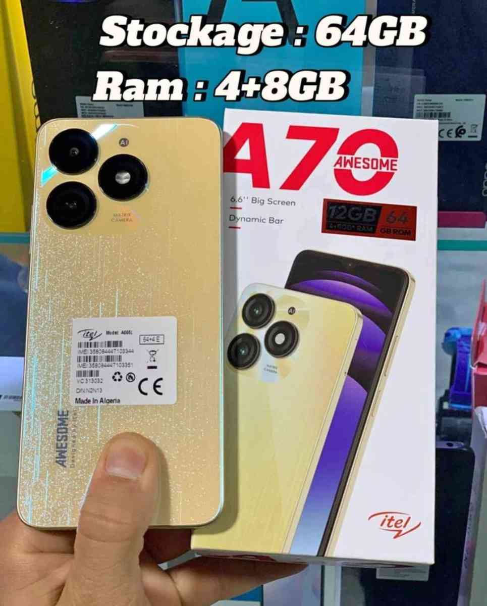 الالوان المتوفرة الاخضرالاسودModle  itel A70 Stockage  64GBR - Alger Centre, Alger