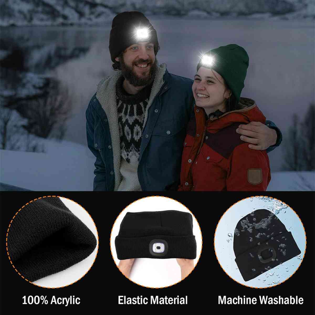 Bonnet LED Unisexe Rechargeable par USB  Gris - Alger Centre, Alger - Tijelabin