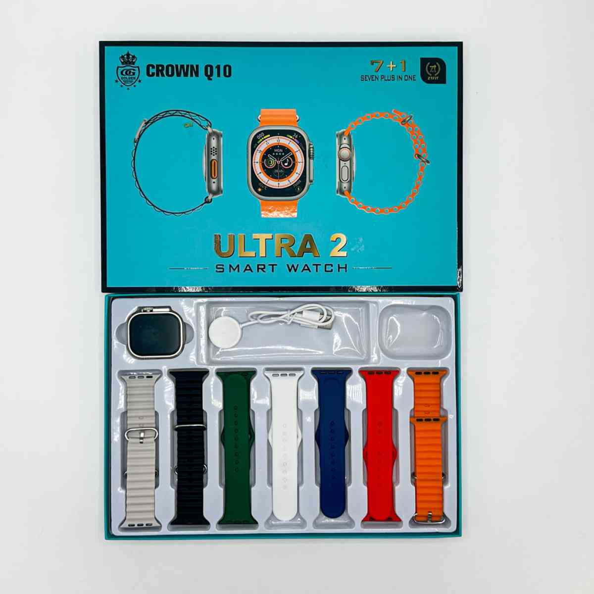 Crown Q10 Smart Watch Ultra 2 avec 7 BraceletsDcouvrez une m - Alger Centre, Alger - Tijelabin