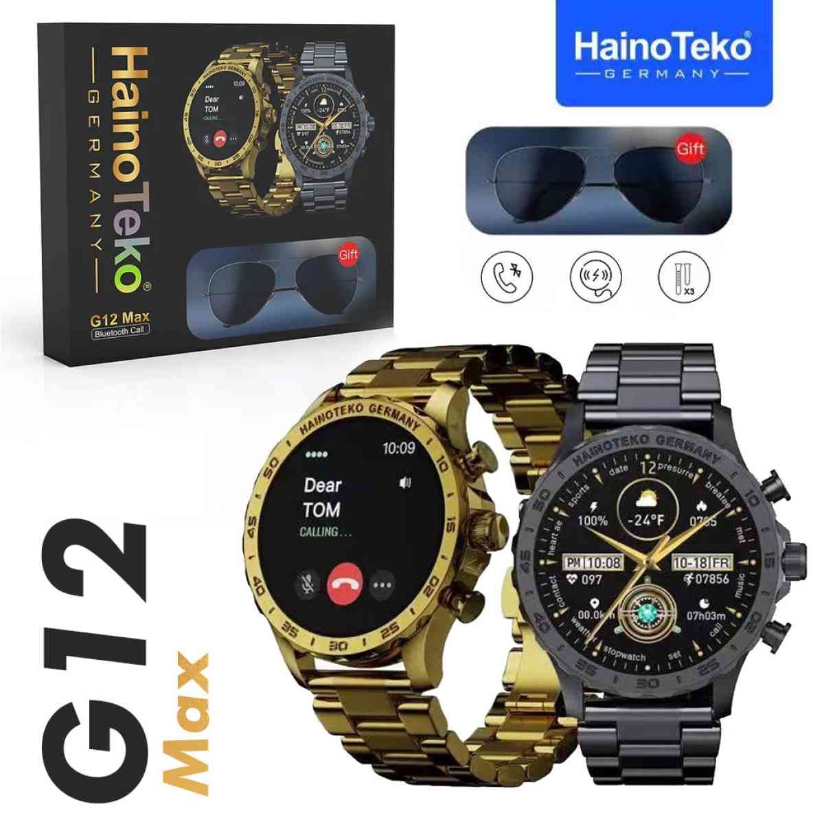 Haino Teko G12 Max Smartwatch avec 2 Bracelets et Lunettes - Alger Centre, Alger