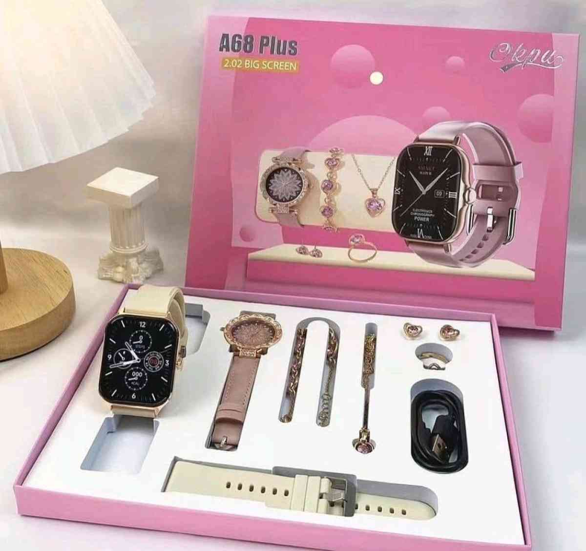 طقم A68 Plus ساعة ذكية واكسسوار - Alger Centre, Alger - Tijelabin
