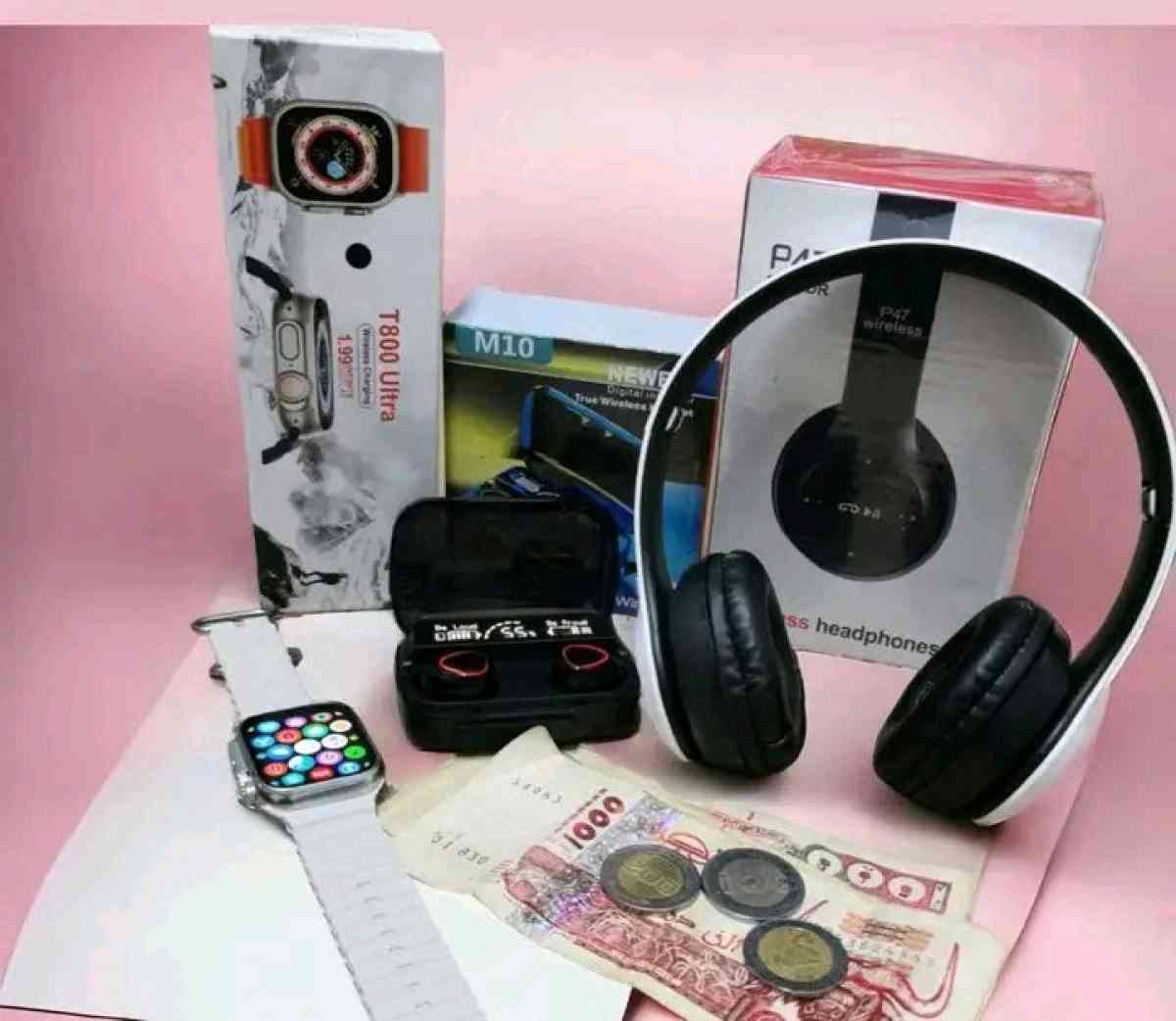 Pack Casque p47 airpods m10 t800 smartwatch - Alger Centre, Alger - Tijelabin