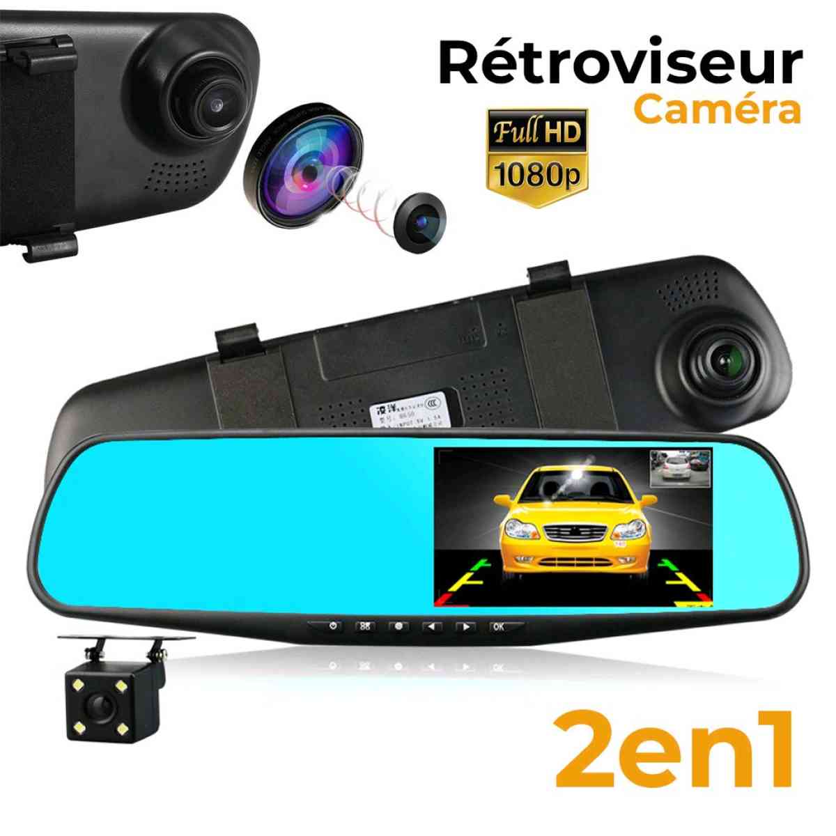 Rtroviseur et Camra de voiture avant arrire FHD 1080P 43P - Alger Centre, Alger