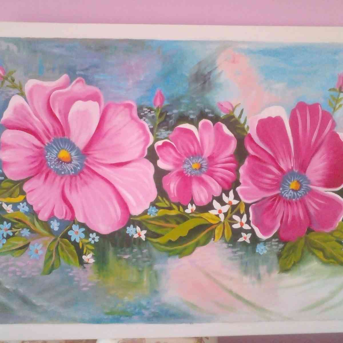 Tableau floral peinture lhuile sur toile - El Biar, Alger - Tijelabin