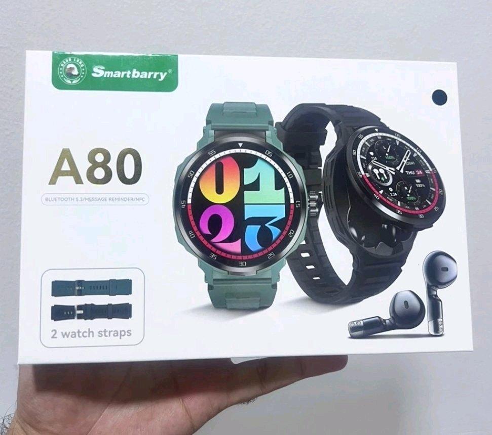 Smartbarry A80 ساعة ذكية 2 في 1 مع سماعات - Oran, Oran - Tijelabin