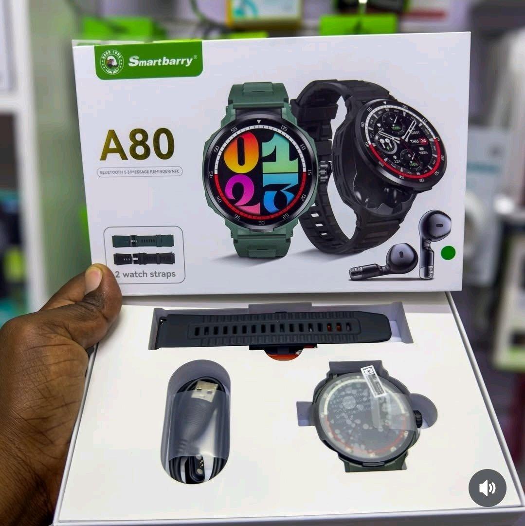 Smartbarry A80 ساعة ذكية 2 في 1 مع سماعات - Oran, Oran - Tijelabin