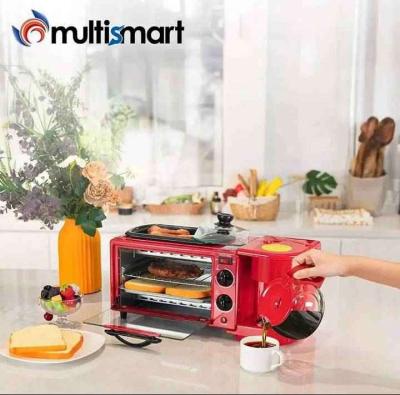 Multismart فرن كهربائي وماكينة صنع القهوة و مقلات بغطاء زجاج - Thumbnail 2