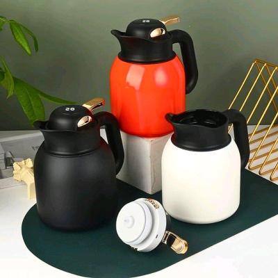 إبريق معزول مزود بفتحة شاي مقسمة وغطاء لعرض درجة الحرارة مصن