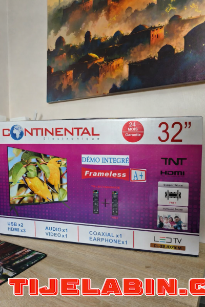 Télévision 32P Simple +Démo Intégrer+support Marque Continental - Thumbnail 3